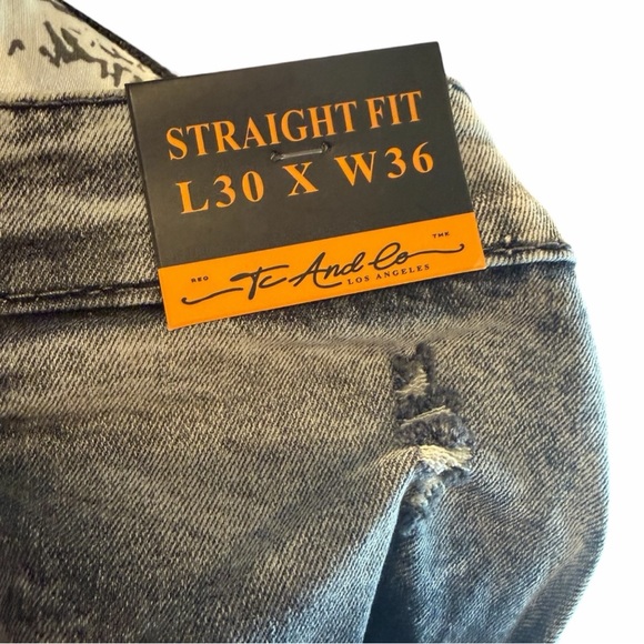 Tc & Co Los Angeles Men's Gray Straight Jeans - Picture 10 of 10